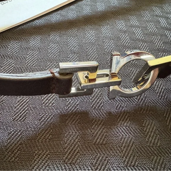 Salvatore Ferragamo Dark Brown Animal Print Clutch - Picture 6 of 7